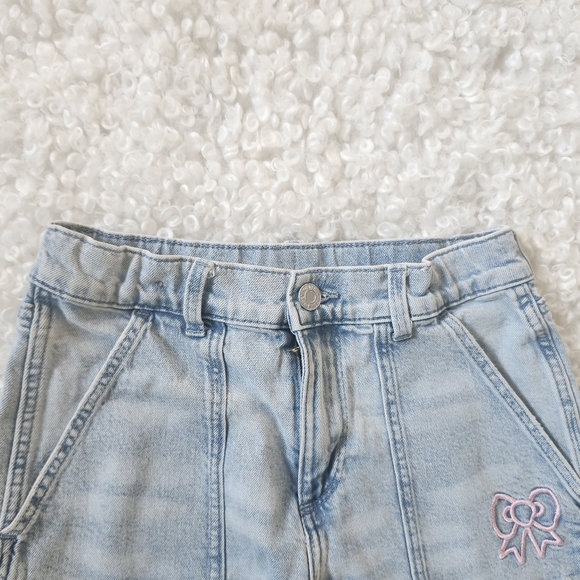 Sanrio Hello Kitty H&M Teen Girl US 12 Loose Fit Wide Leg Cargo Jeans Denim - Picture 5 of 16
